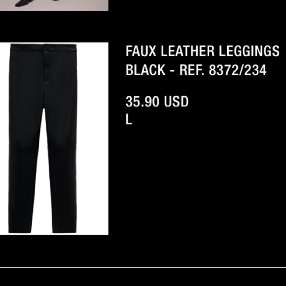 ZARA faux leather legging